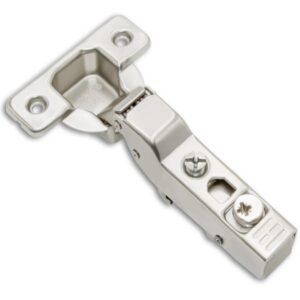 Half overlay soft push-to-open 3D cabinet hinge TCH-11502 H.45.S with cam adjustment and clip-on mount for modern handleless cabinets
