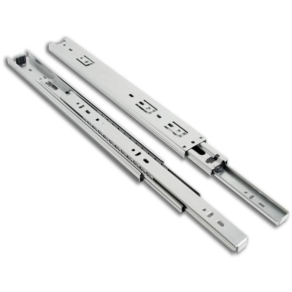 43mm full extension side mount ball bearing drawer slides TCH-22101 ZP with 77 lb capacity and cold-rolled steel construction.