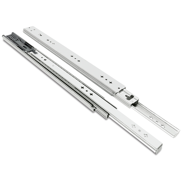 53mm soft-close heavy-duty ball bearing drawer slides TCH-22203 ZP with 150 lb load capacity and full-extension side mount design for cabinets.