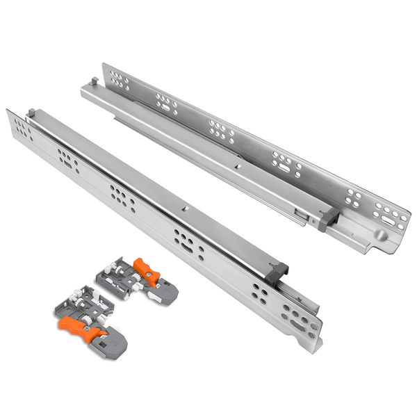 19mm T-MOTION Soft-Close Undermount Drawer Slides TCH-23102 19.3D with synchronized movement, whisper-quiet closure, and 75 lb capacity for cabinets
