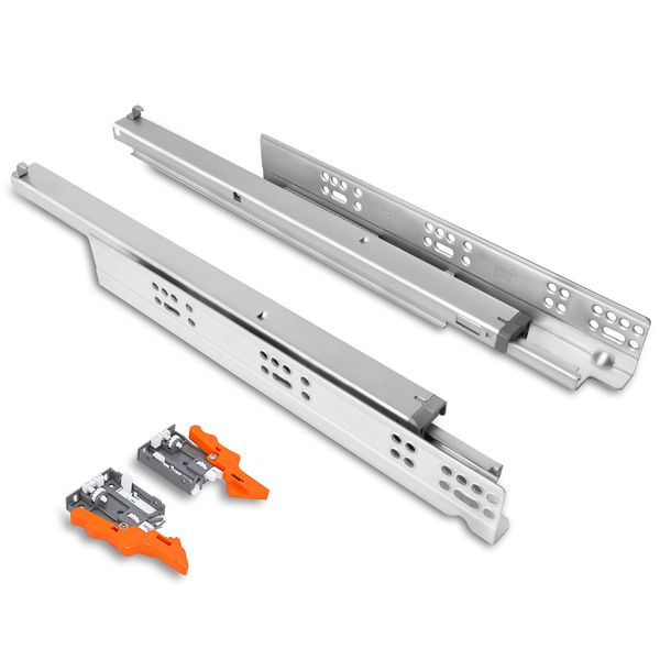 16mm Push-Open Undermount Drawer Slides TCH-23303 16.3D with concealed design for frameless and face frame cabinets, 75 lb capacity, smooth operation