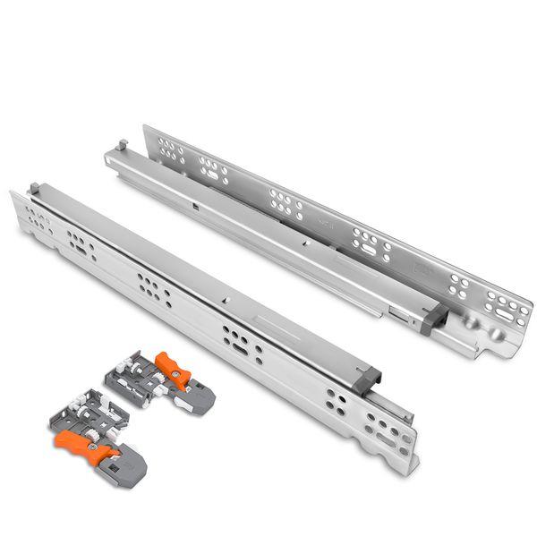 19mm Push-Open Standard Duty Undermount Drawer Slides TCH-23305 19.3D with concealed undermount design and 100 lb capacity for frameless and face frame cabinets