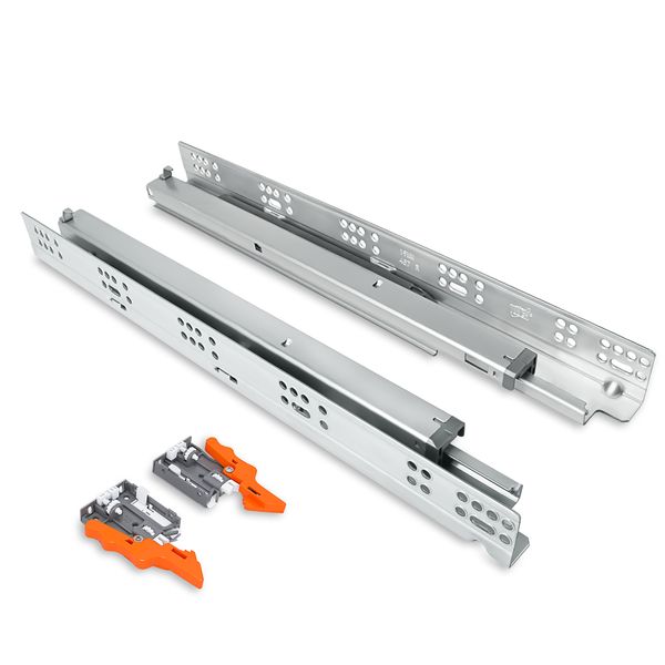 16mm push-open soft-close undermount drawer slides TCH-23404 16.3D for frameless and face frame cabinets with 75 lb load capacity