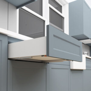 Clip-on push-open undermount slides TCH-23304 installed beneath a drawer