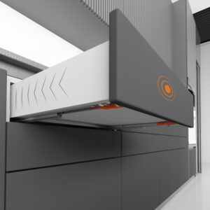 19mm push-open soft-close undermount slide mounted under a drawer box