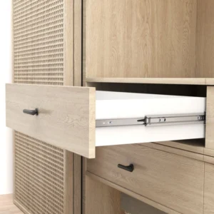 Ball bearing side mount drawer slide, extended